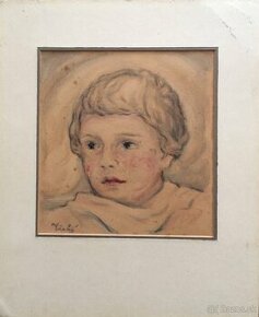Hlava chlapca (orig. akvarel na papieri)