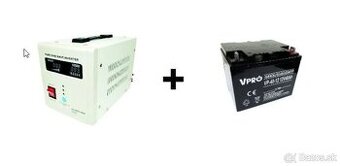 Záložný zdroj 300W čistý sínus + AGM batéria 26Ah – set
