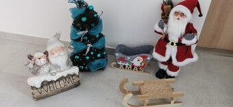 Vianočný set dekorácií – Santa, stromček, sane, welcome tabu