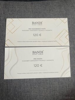Predám 4x poukážky do Bandi