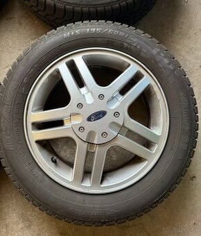 Hliníkové disky Ford 4x108 + zimné gumy 195/60 R15 + TPMS
