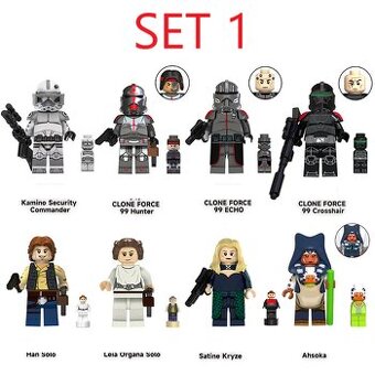 Rôzne figúrky Star Wars 6 (8ks) - typ lego - nové