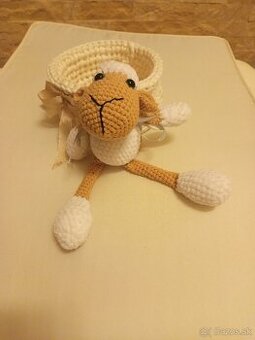 Handmade set – Háčkovaná ovečka a košík