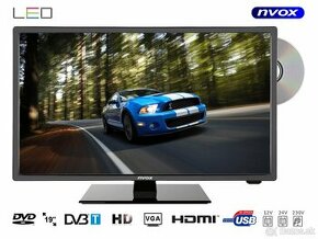 Prenosná LED digitálna TV 12V/24V/220V 19 palcový 48,3cm