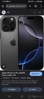 Apple iPhone 16 Pro 256GB, Čierny titán