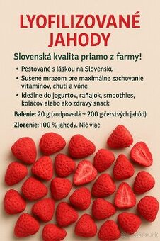 Lyofilizované jahody – Slovenská kvalita priamo z farmy