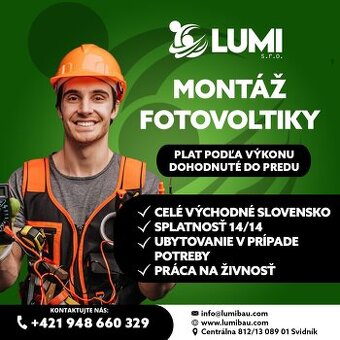 Montér Fotovoltiky Východné Slovensko