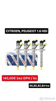 Repasované vstrekovače BOSCH 1.6 HDi - 66kw, 80kw