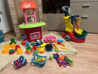 Detský upratovací vozík a kuchynka s príslušenstvom