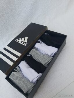 Panské kotníkové ponožky Adidas, celkově 6 parů v balení, ve