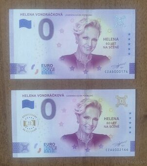 0 eur bankovky Vondráčková SK a CZ