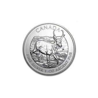 Strieborná minca 1 Oz Canadian Wildlife Antelope 2013
