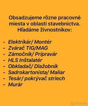 🇩🇪Nemecko - Zákazky pre Živnostníkov/rôzne pracovné pozície