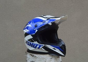 juniorská detská prilba okuliare shot modrá