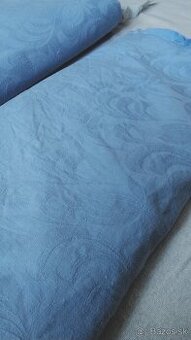 Retro bledomodré obliečky, ručne šité, na paplóny