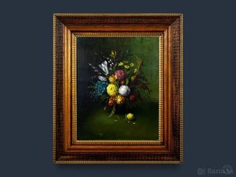 Kvetena. , N.Sherif, olej na plátne, 720 × 630 mm