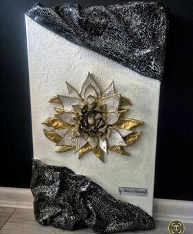 Obraz Lotosový kvet so zirkónmi a swarovski kryštálmi