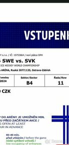 Hokej MS vstupenky Slovensko - Svedsko SVK - SWE