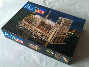 Raritné vintage 3D puzzle Notre dame, 952 dielikov (1996 - H - 1