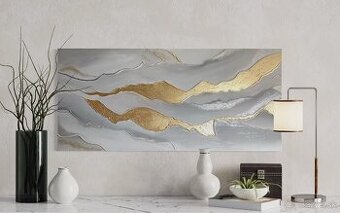 3D reliéfny obraz – luxusný moderný dizajn (70 × 140 cm)