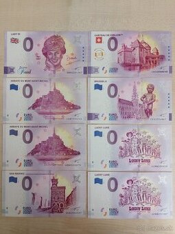 0 euro souvenir bankovky, zahraničie - predám