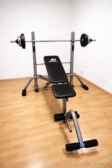 Posilňovacia lavička Active so stojanom a činkou