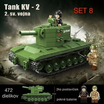Stavebnice tankov + postavičky - typ lego - nové