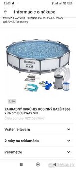 Bazen 366x76 cm novy, nerozbaleny