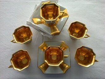 Kávová súprava - zlatá - porcelán