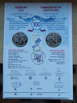 Pamätný list Majstrovstvá Európy v hokeji