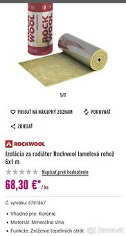 Rockwool Izolácia rohož 6m2