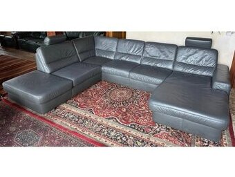 Moderní kožená sedací souprava ve tvaru U,3797