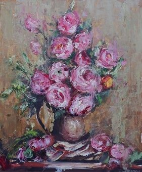 Obraz Igor Navrotskyi-Ružové pivónie