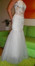 Svadobné biele šaty 2v1 - 1