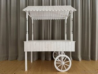 Candy bar - drevený vozíček