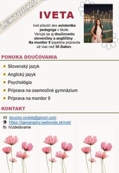 Doučovanie slovenský jazyk