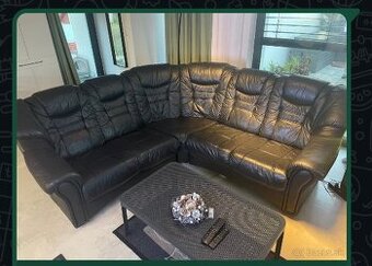Rohová kožená sedačka