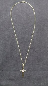 Zlata retiazka 585/14k 4g Pilka+krížik