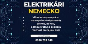 Elektrikár / pomocný elektrikár - projekty v NEMECKU
