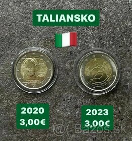 Euromince - pamätné dvojeurové mince Taliansko