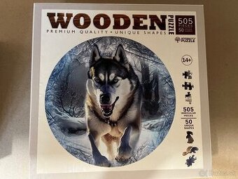 Drevené puzzne Vlk 500 dielikov