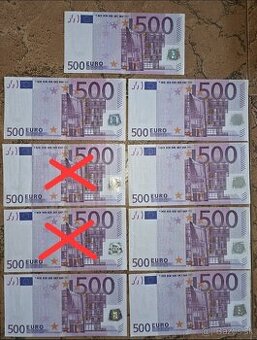 Predám 500 a 200 eurové bankovky