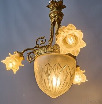 Starožitný secesný luster