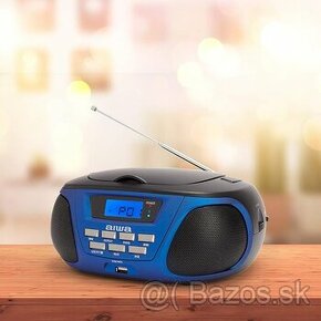 Rádio Boombox AIWA BBTC-300 CD/FM/MP3,USB, BT - modrý - nový