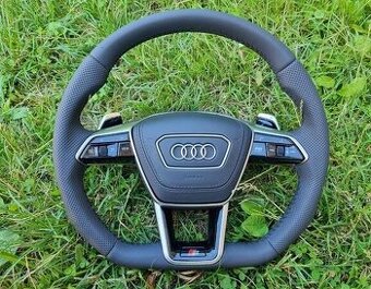 AUDI S volant A6 C8 A8 SQ8 Q8 kozeny zkoseny perforovany