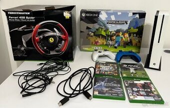 Xbox one + volant pedále + hry + 2ovládač