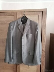 Sivy oblek (Sako, Vesta, Nohavice) velkost 50 / 182