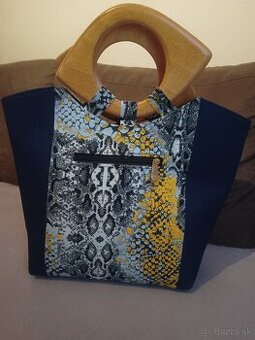 Kabelka -Nová, ručne vyrobená, tmavomodrá