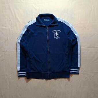 Vintage Polo Ralph Lauren modrá mikina na zips bez kapucne M
