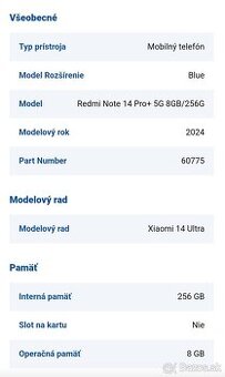 Predám nový mobil Redmi note 14 pro